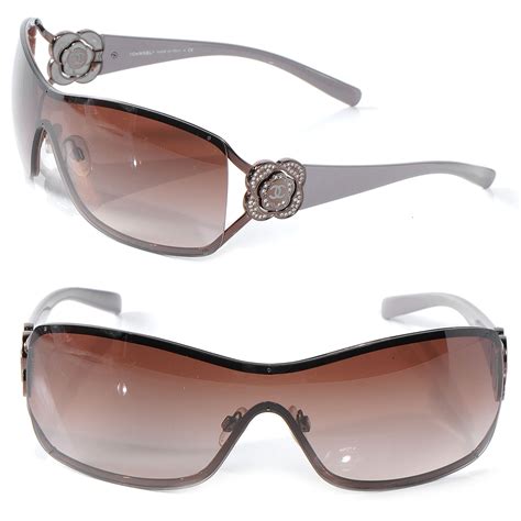 CHANEL Swarovski Crystal Camellia CC Sunglasses .